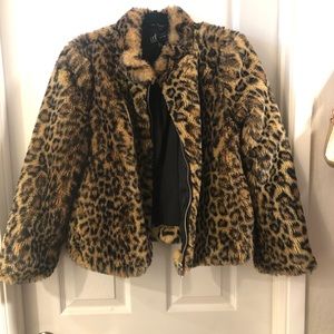 Chic Faux Fur Leopard Coat